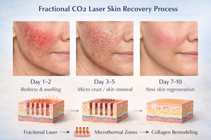 How to Reduce Downtime After Fractional CO2 Laser Treatment