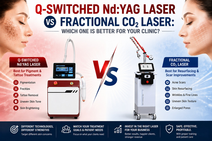 Q-Switched Nd:YAG Laser vs Fractional CO₂ Laser: Which One Is Better for Your Clinic?