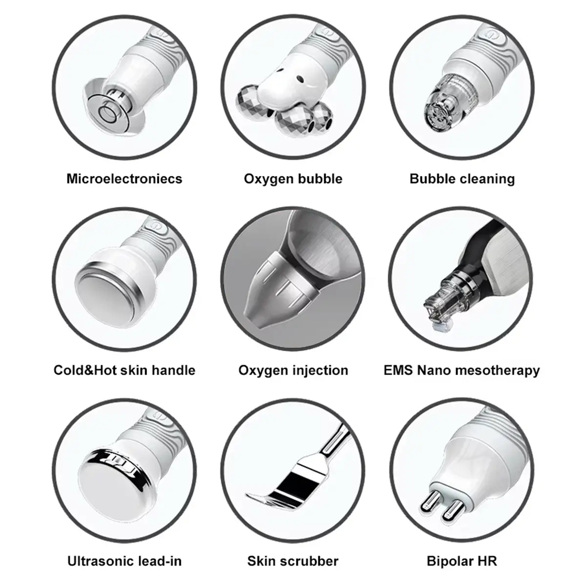 HydraGlow Fusion 9-in-1  handpieces