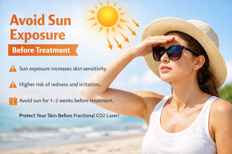 Avoid Sun Exposure Before CO2 laser Treatment(1)